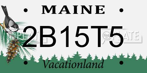 2B15T5 Maine License Plate