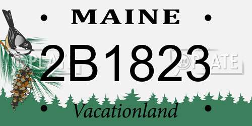 2B1823 Maine License Plate