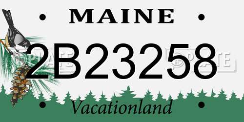 2B23258 Maine License Plate