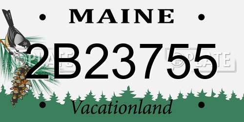 2B23755 Maine License Plate