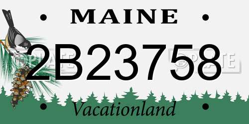 2B23758 Maine License Plate