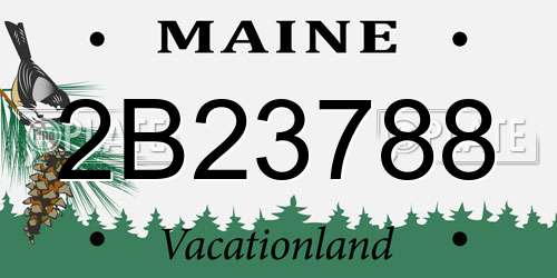 2B23788 Maine License Plate