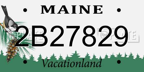2B27829 Maine License Plate