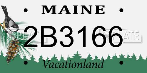 2B3166 Maine License Plate