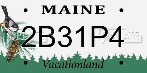 2B31P4 Maine License Plate