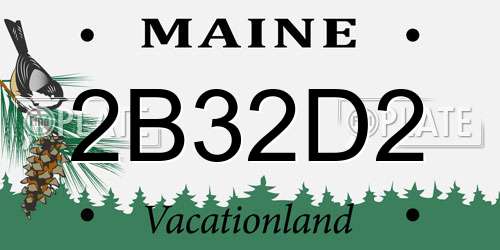 2B32D2 Maine License Plate