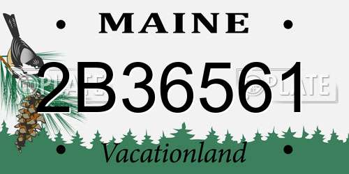 2B36561 Maine License Plate