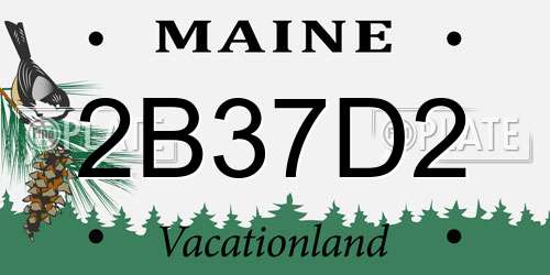 2B37D2 Maine License Plate