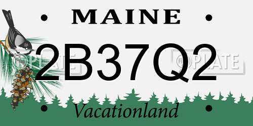2B37Q2 Maine License Plate