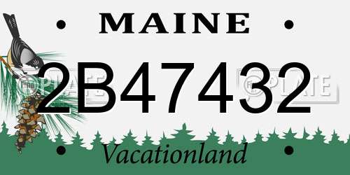 2B47432 Maine License Plate