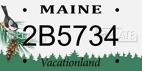 2B5734 Maine License Plate