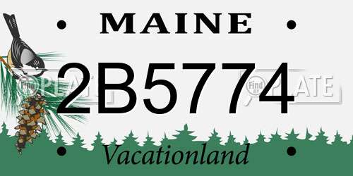 2B5774 Maine License Plate