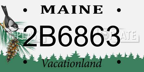 2B6863 Maine License Plate
