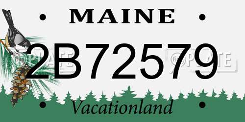 2B72579 Maine License Plate