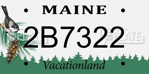 2B7322 Maine License Plate