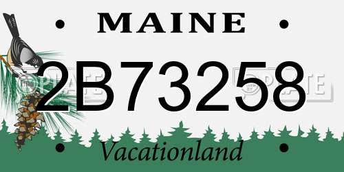 2B73258 Maine License Plate