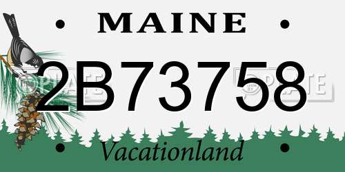 2B73758 Maine License Plate