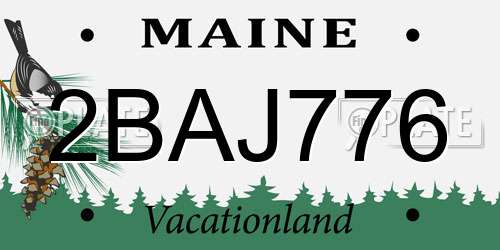 2BAJ776 Maine License Plate