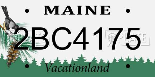 2BC4175 Maine License Plate