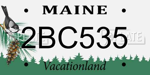 2BC535 Maine License Plate