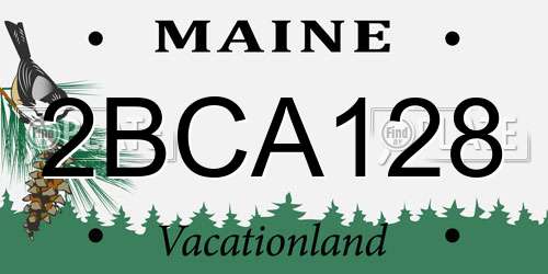 2BCA128 Maine License Plate