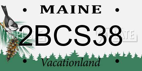 2BCS38 Maine License Plate