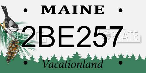 2BE257 Maine License Plate