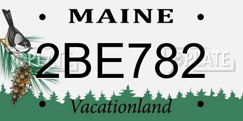 2BE782 Maine License Plate