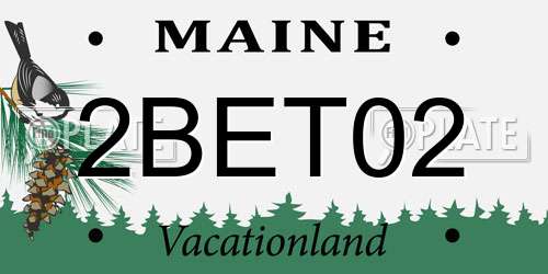 2BET02 Maine License Plate