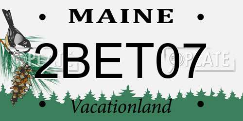 2BET07 Maine License Plate
