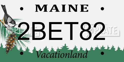 2BET82 Maine License Plate
