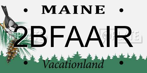 2BFAAIR Maine License Plate