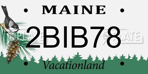2BIB78 Maine License Plate