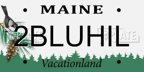 2BLUHIL Maine License Plate