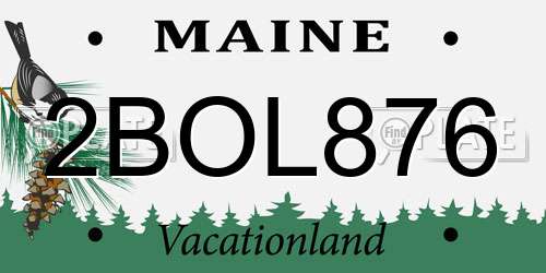 2BOL876 Maine License Plate