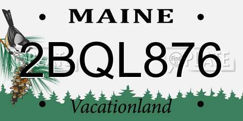 2BQL876 Maine License Plate