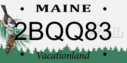 2BQQ83 Maine License Plate