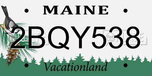 2BQY538 Maine License Plate
