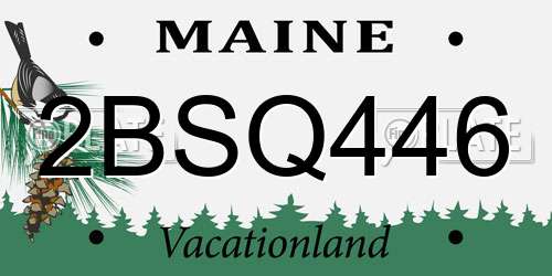 2BSQ446 Maine License Plate