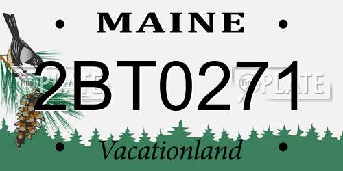 2BT0271 Maine License Plate