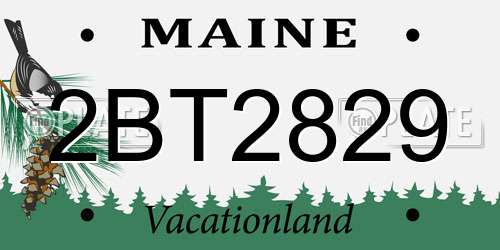 2BT2829 Maine License Plate