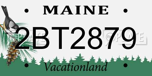 2BT2879 Maine License Plate