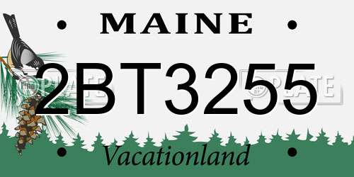 2BT3255 Maine License Plate