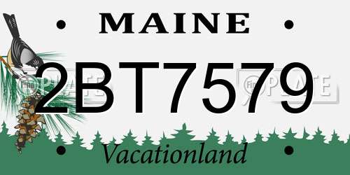 2BT7579 Maine License Plate