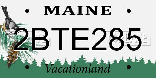 2BTE285 Maine License Plate