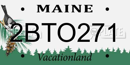 2BTO271 Maine License Plate
