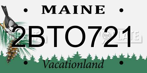 2BTO721 Maine License Plate