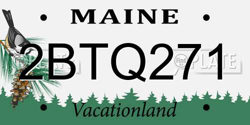 2BTQ271 Maine License Plate