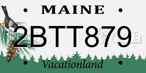 2BTT879 Maine License Plate