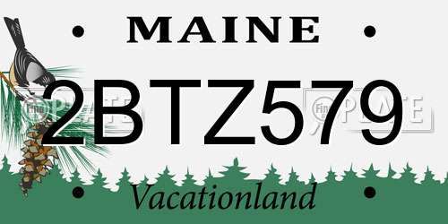 2BTZ579 Maine License Plate